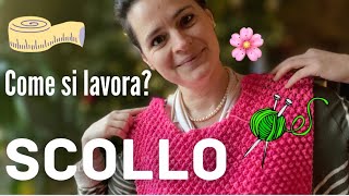 🌸Come si lavora lo scollo di un maglione ai ferri🧶 [upl. by Parette]