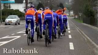 Rabobank training for Team Time Trial World Championships [upl. by Ilsel241]