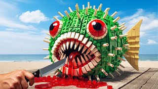 Best of Toxic Puffer Fish Cooking Skill IRL  Lego Stop Motion Cooking ASMR [upl. by Drawyah]