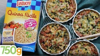 Recette de Minigratins de quinoa aux courgettes amp lardons  750g  EXPRESS [upl. by Sjoberg978]