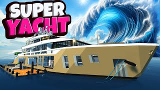 We Have to Survive a TSUNAMI in a Super Yacht in Stormworks Multiplayer [upl. by Ornas]