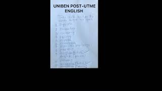 Just so you know UNIBEN POSTUTME English shorts trending english learning viralvideo [upl. by Icnan92]