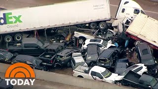 Ice Storm In Texas Leads To Deadly 100Car Pileup  TODAY [upl. by Ardnauqal]