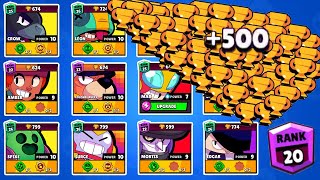 NONSTOP to 500 TROPHIES With EVERY BRAWLER Brawl Stars [upl. by Fan196]