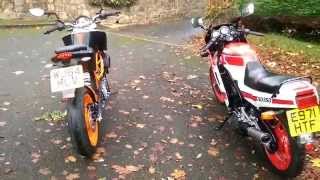 Yamaha RD350 YPVS vs KTM Duke 390 [upl. by Norford]