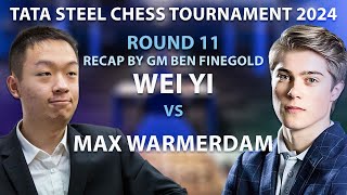 Round 11 Recap Wei Yi vs Max Warmerdam [upl. by Armalla]