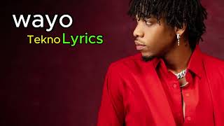 Tekno  Wayo Official Lyric Video [upl. by Ettennahs]