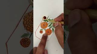 DIY Marigold Gift Tag for Diwali  Easy Watercolor Mini Art Tutorial gifttags diwalidecorations [upl. by Elodie]