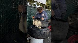 Cutting a used tire asmr [upl. by Amoihc]