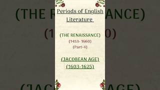 History of English literature  The Jacobean Age renaissance ugcnet englishliterature [upl. by Rudman]