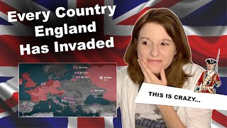 American Reacts to Every Country England Has Invaded Visualized [upl. by Atikahc]