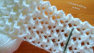 how to crochet an easy fast stitch for beginners ideal for blankets shawlseasy crochet baby blanket [upl. by Felicio]