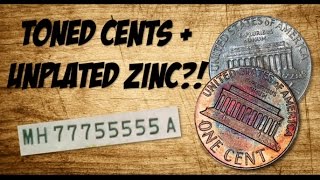 TONED CENTS  UNPLATED ZINC Coin Roll Hunting [upl. by Hagerman]