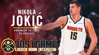 Nikola Jokić Talks Win Over Rockets 🎙 [upl. by Naesyar]