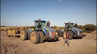 Epandage dargile en Australie  T9 615 chevaux articulé sur un scraper [upl. by Malsi530]