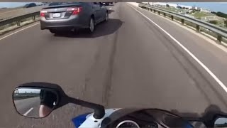 motorcyclist crashes then faints due to adrenalin [upl. by Eelahs]