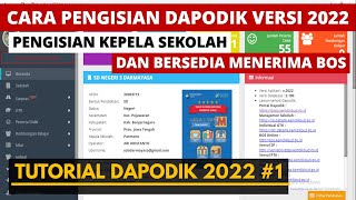 Cara Isi Dapodik Versi 2022 1 Memunculkan KEPSEK amp Bersedia Menerima BOS  TUTORIAL DAPODIK 2022 [upl. by Nosaj]