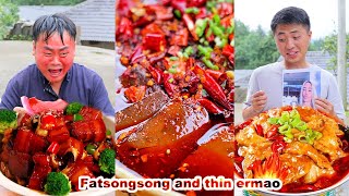 mukbang  Songsong Eating Challenge Spicy Hot Pot  Bread crab  Chinese food  songsong and ermao [upl. by Jemena]