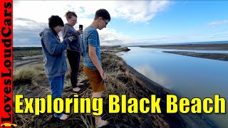 Exploring Black Beach in New Zealand [upl. by Lekar]