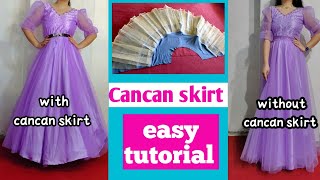 Cancan skirt cutting and stitching full tutorial Diy cancan skirt  How to make cancan skirt 🔥 [upl. by Naahsar609]