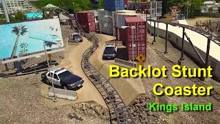 Backlot Stunt Coaster Front Seat On Ride POV Kings Island [upl. by Kaycee]