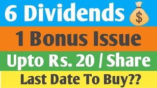 6 Dividends amp 1 Bonus Issue  Ex Date  10th September   New Sept Dividends Best Sept Dividends [upl. by Yeo]