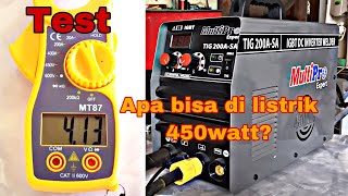 Test mesin las tigargon Multipro 200 ASA apa bisa di listrik 450 watt [upl. by Boswell612]