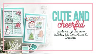 Cute amp Cheerful Gina K Designs Christmas Cheer Kit Cards [upl. by Kall792]