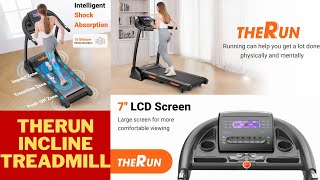 THERUN Incline Treadmill  Treadmill for Running and Walking  Folding Treadmill  Workout Equipment [upl. by Arahsat544]