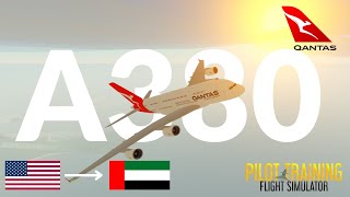 ✈️ Los Angeles To Abu Dhabi REAL SOUNDS 🔊  PTFS Full Flight Airbus A380  ✈️ [upl. by Leiahtan]