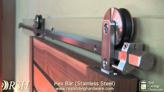 Modern Hex Bar Sliding Hardware for Barn Doors  Demonstration [upl. by Ferdy]