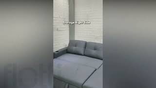 Flotti Logan Convertible LShape Sofa with PullOut Bed and Storage Demo Video [upl. by Nauqyt]