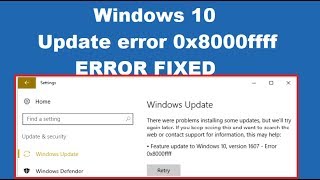 How to Fix Windows 10 Update error 0x8000ffff [upl. by Sapers18]