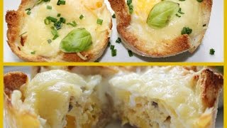 Schnelle Toastmuffins mit Schinken Käse und Ei  Frühstücksmuffins [upl. by Cadmann]