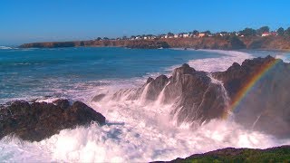 ♥♥ The Best Ocean Waves Crashing Video with Sea Mist Rainbow 3 hrs [upl. by Ellered185]