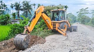 Jcb 4DX Eco Xpert Doing Old Road Repairing Work  Jcb Road Making Work  tractor [upl. by Anthe]