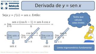 EFB105 – Cálculo Diferencial e Integral I Derivadas de funções trigonométricas [upl. by Plank]