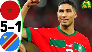 Morocco vs Congo DR 51  All Goals and Highlights  2024 🔥 HAKIMI [upl. by Adamsun29]