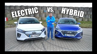 Hyundai IONIQ Electric vs Hybrid Comparison ENG  Test Drive and Review [upl. by Persons]