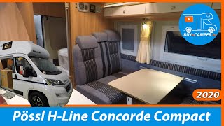 Campervan Tour  Poessl H Line Concorde Compact  gfk roof 4 berths short campervan with much space [upl. by Jo]