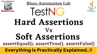 How To Use TestNG Assertions in Selenium  Soft amp Hard Assertions  assertEqual  assertTrue viral [upl. by Viccora]