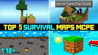 Top 5 Survival Maps For MCPE 118  Best Maps For Minecraft PE  Survival Maps MCPE [upl. by Gratt]