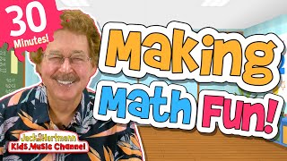 Making Math Fun  30 Minutes of Fun Math Songs for Kids  Jack Hartmann [upl. by Beitnes]