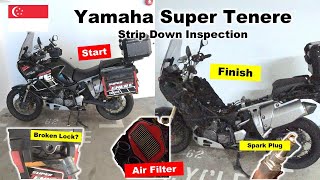 Striped amp Inspect  Broken Lock Dirty Air Good Spark  Yamaha Super Tenere Restoration Part 1 [upl. by Yelyab695]