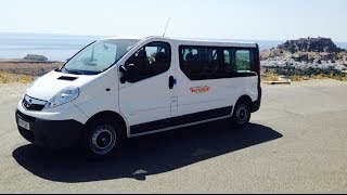 Opel Vivaro 9 Seats Mini Bus  Rent a Car Rhodes Rodos  GeorgeCarscom [upl. by Tuhn]