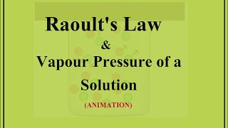 Raoults law Explanation in Tamil  How to find Vapour Pressure of a Solution  Animation [upl. by Taka]