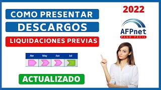 🔴ACTUALIZADO COMO presentar DESCARGOS liquidaciones previas AFPNET 2022 FACIL  NUEVA PLATAFORMA [upl. by Enaled921]