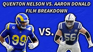 Quenton Nelson v Aaron Donald Film Breakdown [upl. by Lissak859]