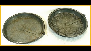 2 x Vintage Ovenex 8quot Inch Round Baking Trays One With Starburst Design ¾ Deep [upl. by Amando40]