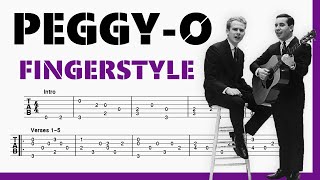 PeggyO  Simon amp Garfunkel  TAB Fingerstyle for Guitar [upl. by Loar]